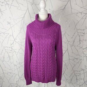 Banana Republic Wool Cashmere Blend Cable Knit Turtleneck Sweater